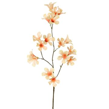 Rama de flor artificial trompeta de jazmín AURINA, melocotón, 90 cm