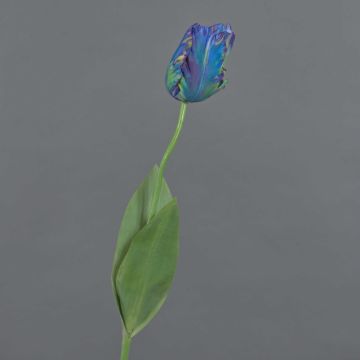 Flor artificial tulipán papagayo UAKARI, azul-verde, 65 cm, Ø 6 cm