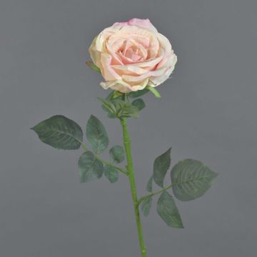 Rosa artificial HUSA, rosa crema, 75 cm, Ø 10 cm