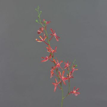 Rama de orquídea Cattleya artificial TRASSA, rojo-naranja, 80 cm