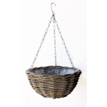 Cesta para plantas colgante de ratán RAZA, marrón, 12/50 cm, Ø 40 cm