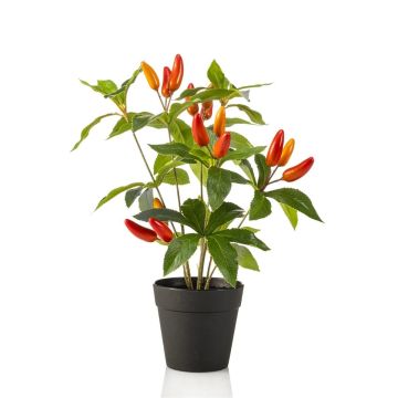 Planta de chile artificial KIRKI con frutos, en maceta decorativa, rojo anaranjado, 35 cm Planta de chile artificial KIRKI con frutos, en maceta decorativa, rojo anaranjado, 35 cm