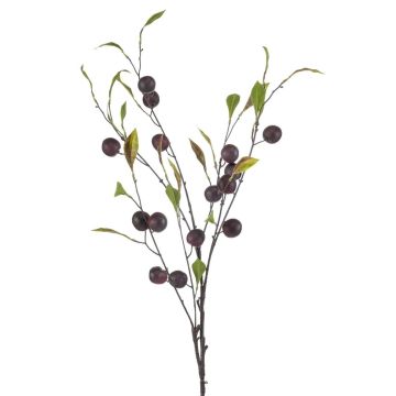 Rama de ciruela artificial JOSIANA con frutos, violeta oscuro, 105 cm