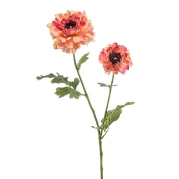Flor decorativa ranúnculo LOLYN, melocotón-rosa, 65cm