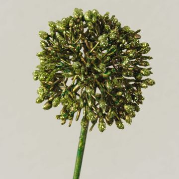 Allium artificial HELLA, con purpurina, verde-oro, 45cm