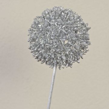 Allium artificial HELLA, brillo, plata, 75cm, Ø11cm