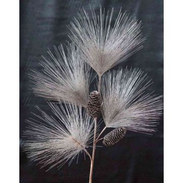 Rama de pino artificial MARTJE con piñas, brillo, cobre, 100cm