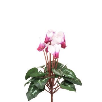 Ciclamen artificial VERIANA en varilla, blanco-rosa, 30 cm