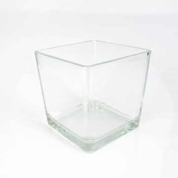 Maceta de cristal KIM EARTH, transparente, 18 x 17,5 x 17,5 cm