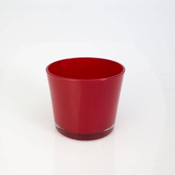Jardinera de cristal ALENA, roja, 12,5cm, Ø14,5cm