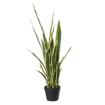 Sansevieria artificial CASTIEL, maceta, verde-amarillo, 105cm