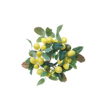 Corona artificial SILVANI de limones, amarilla, Ø25cm