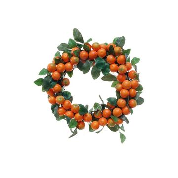 Corona decorativa KERRIE de mandarinas, naranja, Ø40cm