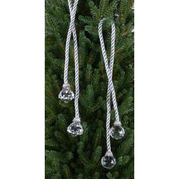 Bolas decorativas para el árbol de Navidad TAYLER con cordón, plata, 40cm, Ø3cm Bolas decorativas para el árbol de Navidad TAYLER con cordón, plata, 40cm, Ø3cm