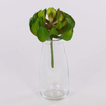 Aeonium artificial GERTRUDE en vara de fijación, verde-rojo, 13cm