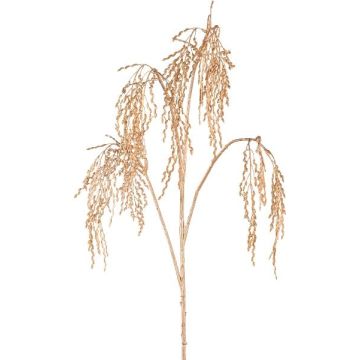 Rama decorativa de sorgo XILVEN con espigas, colgante, dorada, 110 cm