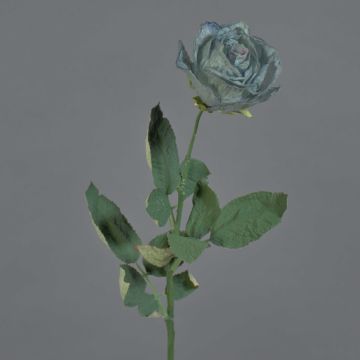 Rosa artificial FREIDA, colección Eco, gris-azul claro, 65 cm, Ø 7 cm