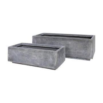 Jardinera SUDE, entre otras cosas, como accesorio para separadores de ambientes, 2 unidades, fibra de vidrio, gris, 60,5 x 22,5 x 17 cm, 80,5 x 30,5 x 23 cm Jardinera SUDE, entre otras cosas, como accesorio para separadores de ambientes, 2 unidades, fibra de vidrio, gris, 60,5 x 22,5 x 17 cm, 80,5 x 30,5 x 23 cm