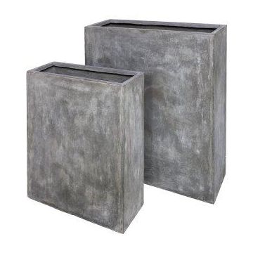 Separador de ambientes SUDE, entre otras cosas, como soporte para cajas para plantas, 2 unidades, fibra de vidrio, gris, 60,5 x 22,5 x 72 cm, 80,5 x 30,5 x 93 cm Separador de ambientes SUDE, entre otras cosas, como soporte para cajas para plantas, 2 unidades, fibra de vidrio, gris, 60,5 x 22,5 x 72 cm, 80,5 x 30,5 x 93 cm