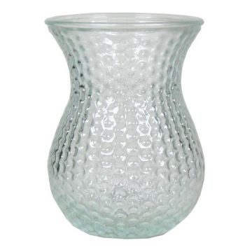 Jarrón de vidrio LAUMA con diseño, transparente, 19 cm, Ø 14 cm