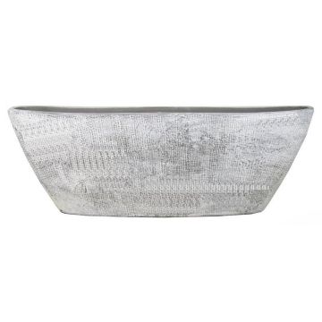 Cuenco AGAPE, forma de barquito, cerámica, con vetas, gris hormigón, 68 x 19 x 24 cm Cuenco AGAPE, forma de barquito, cerámica, con vetas, gris hormigón, 68 x 19 x 24 cm