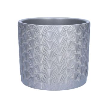 Maceta de cerámica FERDINANTA con motivo, plateado metalizado, 12,3 cm, Ø 13,5 cm