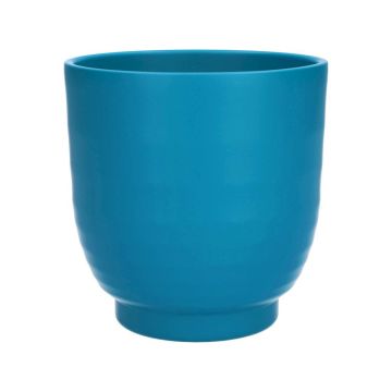 Macetero DARWONU, cerámica, turquesa mate, 14 cm, Ø 13,5 cm