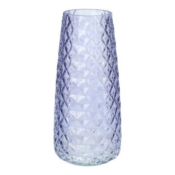 Jarrón AMALFRIED con diseño de rombos, vidrio, lila, 21 cm, Ø 10 cm Jarrón AMALFRIED con diseño de rombos, vidrio, lila, 21 cm, Ø 10 cm