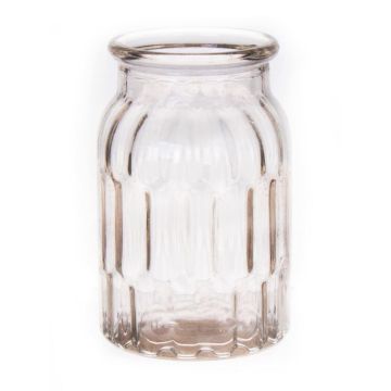 Florero ORAZIATA con motivo, vidrio, transparente, 17,8cm, Ø11,8cm