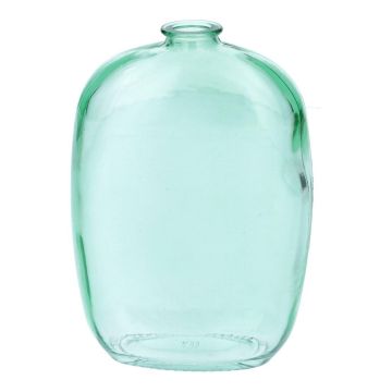 Botella Meplat PAISANTO de vidrio, turquesa transparente, 10 x 4,5 x 14,5 cm