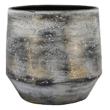Macetero de cerámica SEJAL, moteado, gris-dorado, 25 cm, Ø 27 cm