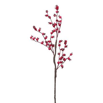 Rama artificial rosa de patata FRULKA con escaramujos, roja, 60cm Rama artificial rosa de patata FRULKA con escaramujos, roja, 60cm