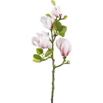 Rama de magnolia artificial NERLENA, rosa y blanca, 65 cm