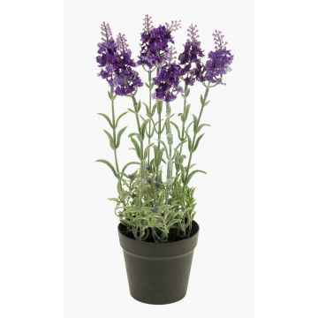 Lavanda artificial LOUISE, maceta decorativa, violeta oscuro, 30cm, Ø3cm