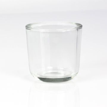 Soporte de cristal para vela de té NICK, transparente, 8cm, Ø8cm