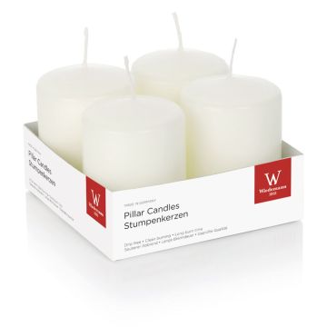 Corona de Adviento con velas JENARO, 4 unidades, marfil, 8 cm, Ø 6 cm, 29 h - Fabricado en Alemania