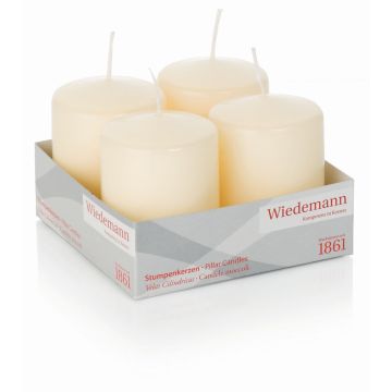 Corona de Adviento con velas JENARO, 4 unidades, color biscuit, 8 cm, Ø 6 cm, 29 h - Fabricado en Alemania