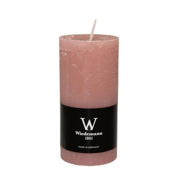 Vela de bloque AURORA, palo de rosa, 12cm, Ø5,8cm, 42h - Made in Germany