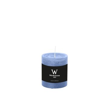 Vela de bloque AURORA, gris-azul, 8cm, Ø6,8cm, 34h - Made in Germany Vela de bloque AURORA, gris-azul, 8cm, Ø6,8cm, 34h - Made in Germany
