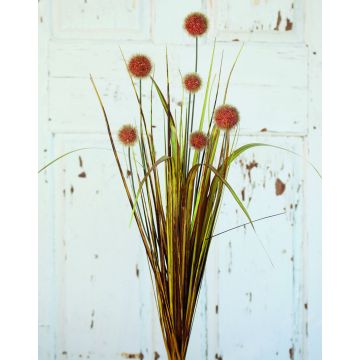 Eriophorum artificial PINTANA con panículas, varilla de ajuste, naranja, 75cm