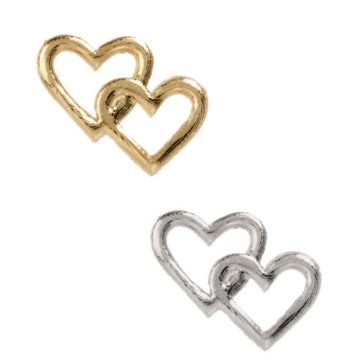 Adorno de cera corazón dúo KLAEO, dorado, 2 x 2,5 cm