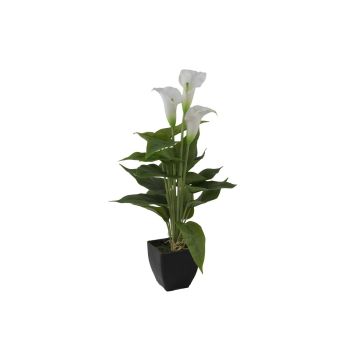 Calla plástica JAMILA en maceta decorativa, blanco, 40cm, 4x6cm