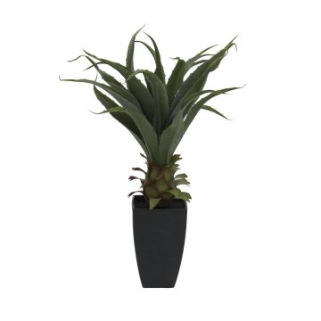 Agave de plástico TULIO, en tiesto decorativo, verde, 75cm, Ø30cm