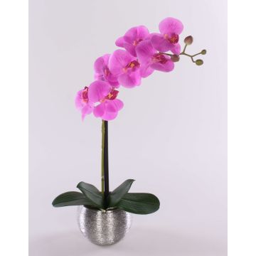 Orquídea Phalaenopsis artificial EMILIA, maceta decorativa, rosa, 45cm