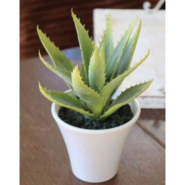 Aloe Vera artificial ROSALINA en maceta de cerámica, verde, 21cm