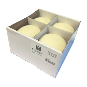 Vela decorativa que flota ORNELLA, marfil, 2,8cm, Ø8cm, 8h