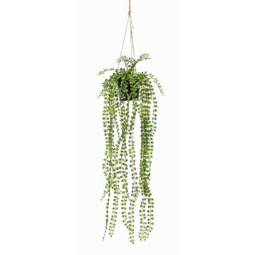 Cesta colgante ficus China sintético PANJA, maceta decorativa, verde, 60cm
