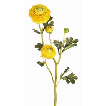 Rama de ranúnculo artificial NOEMIE, amarillo, 65cm, Ø4-8cm