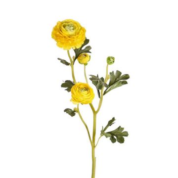 Rama de ranúnculo artificial NOEMIE, amarillo, 65cm, Ø4-8cm