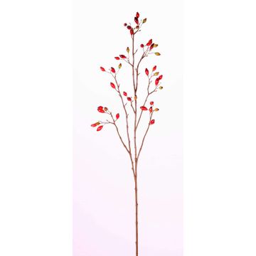 Rama de rosa canina artificial EDITH, con frutos, rojo, 110cm Rama de rosa canina artificial EDITH, con frutos, rojo, 110cm